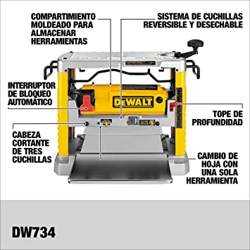 CEPILLO DE BANCO DE 12 ½" 10,00 RPM 15 AMP 2000 W DEWALT