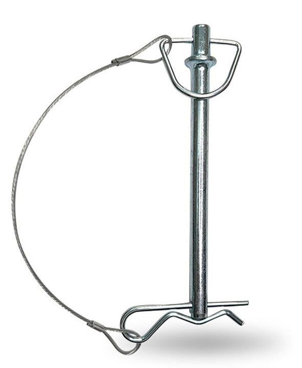 PASADOR DE HORQUILLA DE 3/8" DE DIÁMETRO 4 3/4" DE LARGO CON CADENA DE SEGURIDAD ZINC P/REMOLQUE