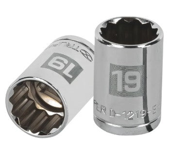 DADO DE 19 mm, CUADRO DE 1/2", 12 PUNTAS, D-1219-EM