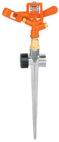 ASPERSOR METALICO, ESTACA METALICA, 2 VIAS, CONEXIONES DE LATON