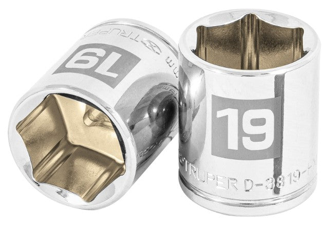 DADO DE 19 mm, CUADRO DE 3/8", 6 PUNTAS, D-3819-HM