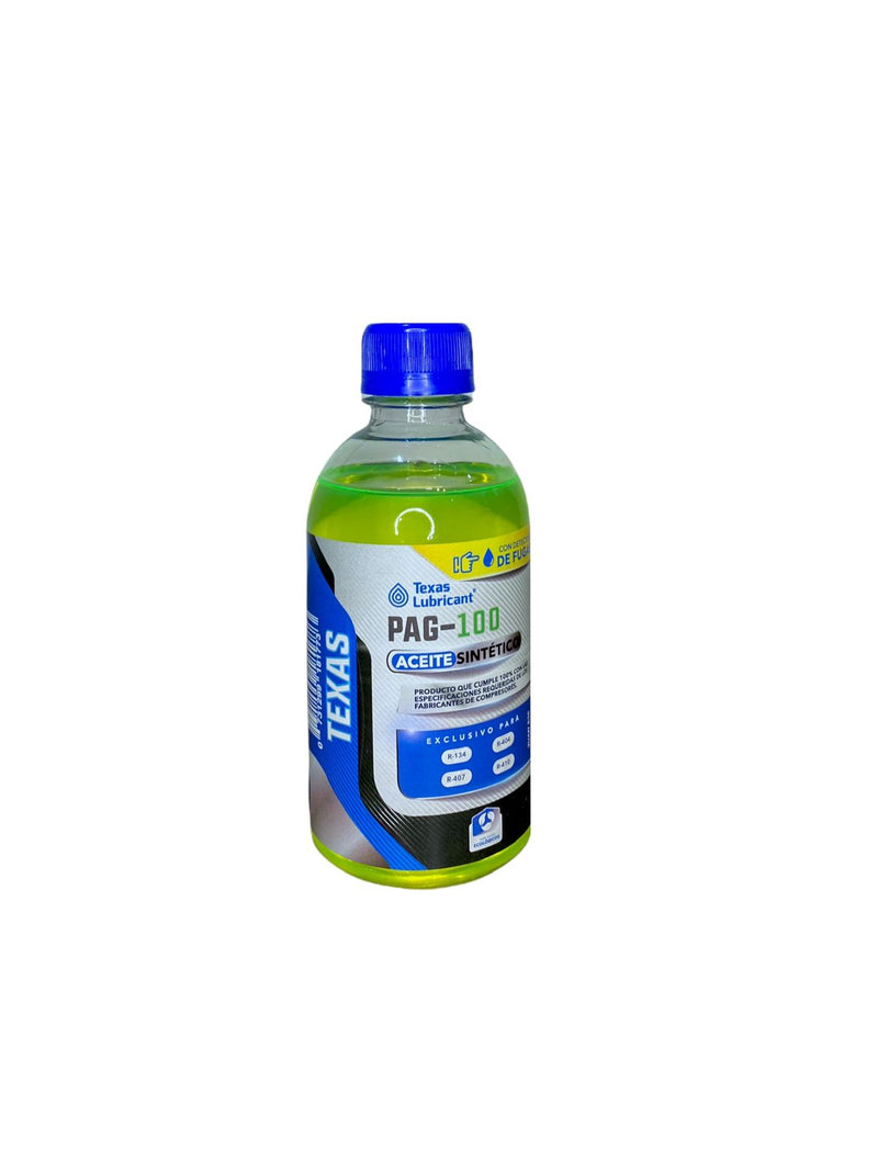 ACEITE PARA AIRE ACONDICIONADO TEXAS PAG 100DF DETECTOR DE FUGAS DE 8 oz