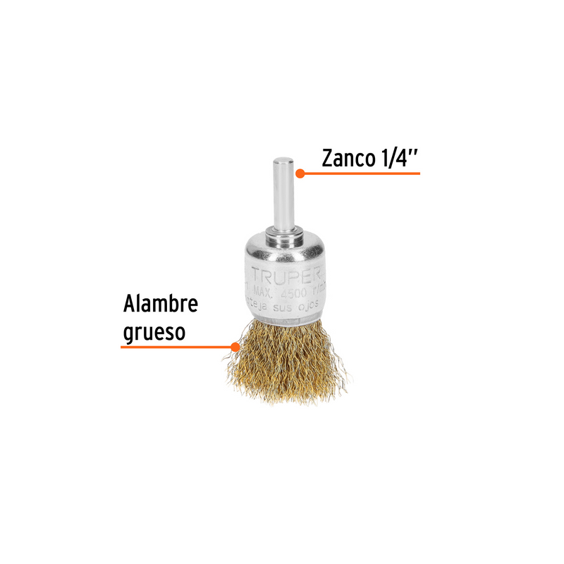 CARDA DE COPA, ALAMBRE GRUESO, 1' PARA TALADRO