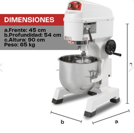 BATIDORA PLANETARIA 20 LTS 3 KG 1HP BAVIN-20