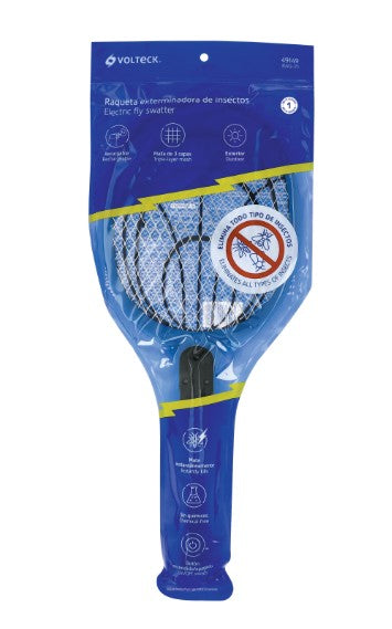 RAQUETA MATA MOSCAS Y MOSQUITOS RECARGABLE VOLTECK