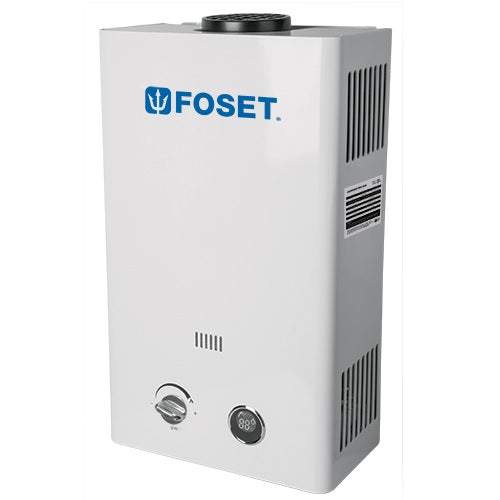 CALENTADOR DE AGUA A GAS FOSET, DE 11 LITROS/MIN Y 1-1/2 SERVICIOS