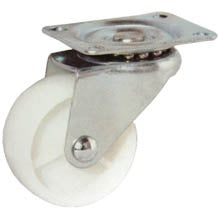 RUEDA DE POLIURETANO DE 1.5", BLANCA, BASE GIRATORIA, LIGHT DUTY