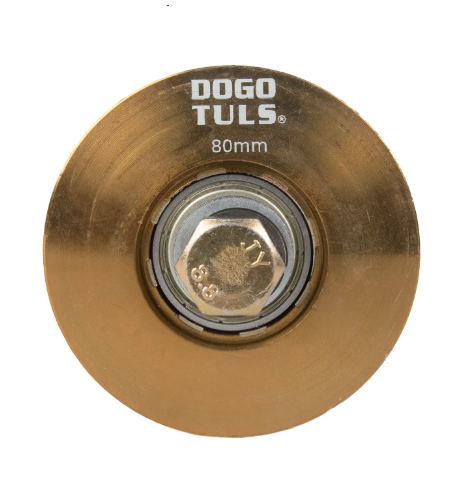 RUEDA DE ACERO V PARA PORTON PERNO 80 mm