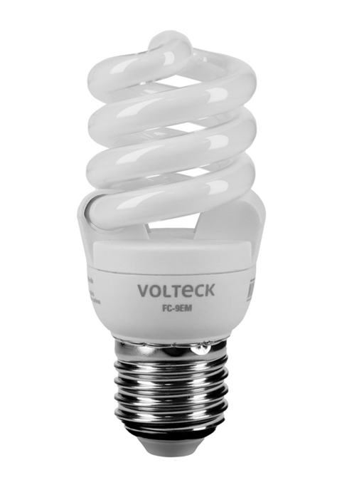 Bombilla compacta en espiral Volteck con luz cálida, casquillo rosca