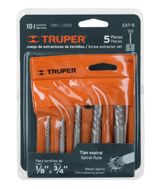JUEGO EXTRACTORES DE TORNILLOS 5 PIEZAS
