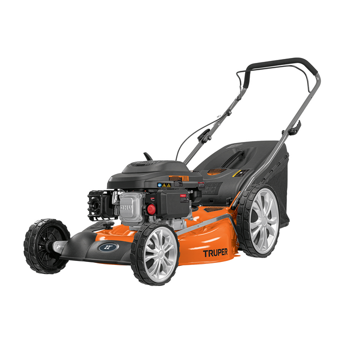 PODADORA DE CESPED 22", MOTOR OHV 196 CC, RUEDAS TRASERAS DE 12", BOLSA, TRUPER
