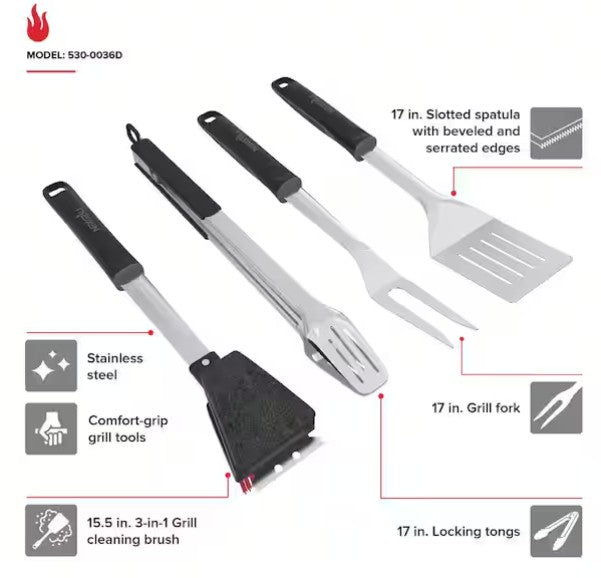 JUEGO DE 4 UTENSILIOS PARA ASADOR NEXGRILL