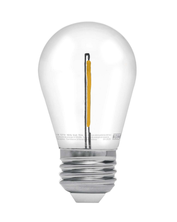 Bombilla LED de filamento de 1 W, luz cálida, casquillo roscado