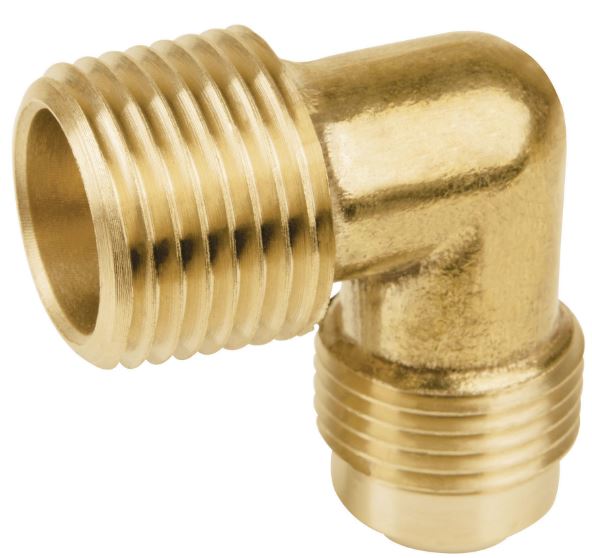 CODO TERMINAL A 90° DE LATÓN, 3/8 X 1/2'