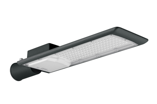 Luminaria suburbana LED plana VOLTECK, carcasa negra y panel LED rectangular