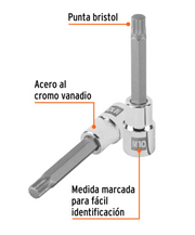 Dado con punta larga Bristol M10, cuadro 1/2" Truper, con marca M10.