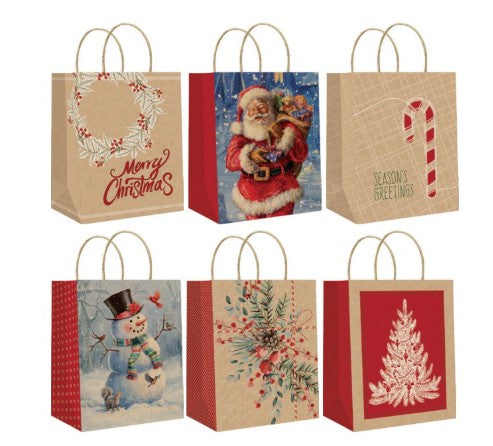 BOLSA DE PAPEL PARA REGALO 10 x 13.5 NAVIDEÑA