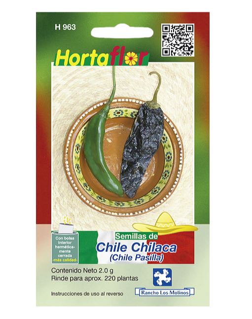 SOBRE DE SEMILLAS DE CHILE CHILACA HORTAFLOR, CONTENIDO DE 2G