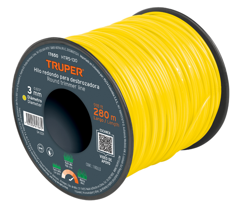 HILO PARA DESBROZADORA EN ROLLO, 5 LBS, .130'" 237 MTS