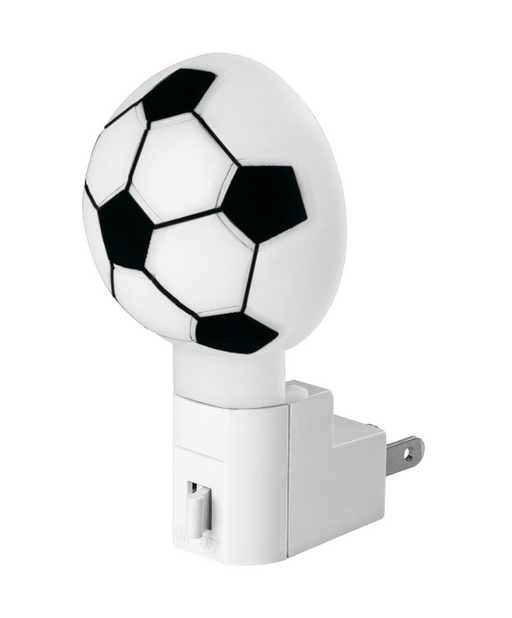 Lámpara de luz de noche con balón de fútbol, base de enchufe y clavija