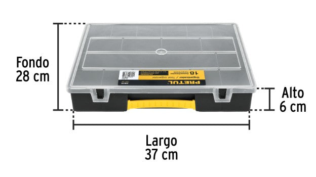 ORGANIZADOR DE 14" CON 18 COMPARTIMENTOS PRETUL