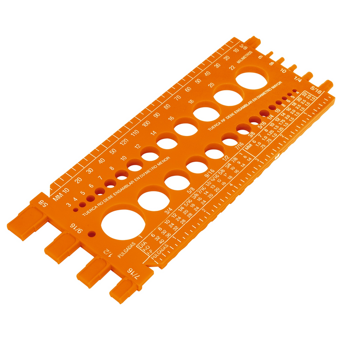 REGLETA MEDIDORA DE TUERCAS Y TORNILLOS 22 CM TRUPER