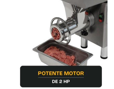 MOLINO EMBUTIDOR CEDAZO  22, 2 HP MOTOR 1500W