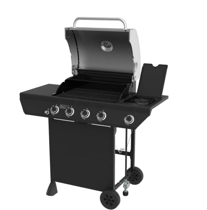 ASADOR DE GAS PORTATIL NEXGRILL, DE ACERO INOXIDABLE CON 4 QUEMADORES NEGRO