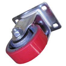 RUEDA DE HULE DE 3", ROJA, BASE FIJA, INDUSTRIAL