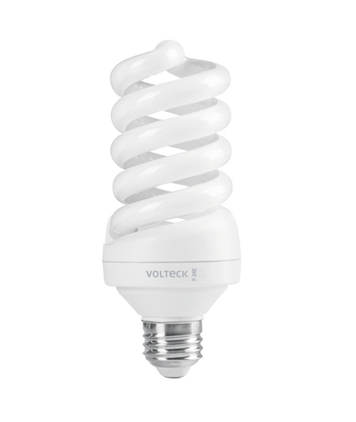 Foco de luz compacta VOLTECK, espiral blanca, 24 W, casquillo metálico