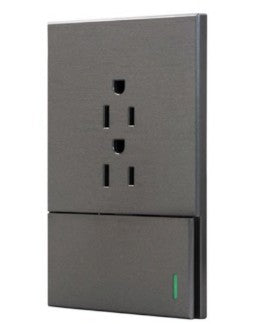 APAGADOR SENCILLO + TOMACORRIENTE DOBLE FONTANA 127 V / 15 A PLASTICO ABS GRIS