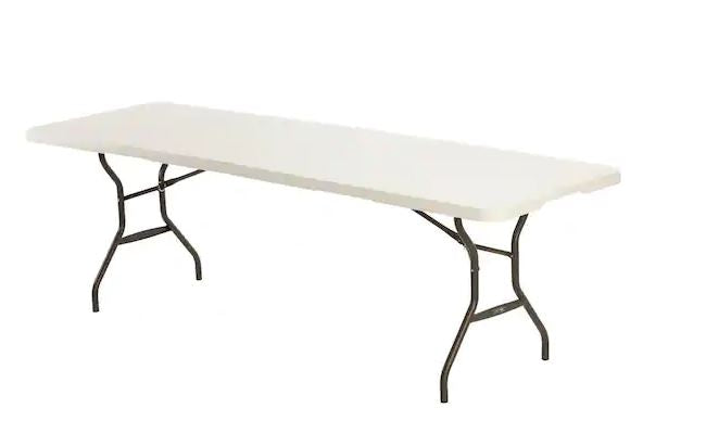 MESA DE PLASTICO 8 FT, PLEGABLE, RECTANGULAR, ALMENDRA, LIFETIME, SEMI COMERCIAL