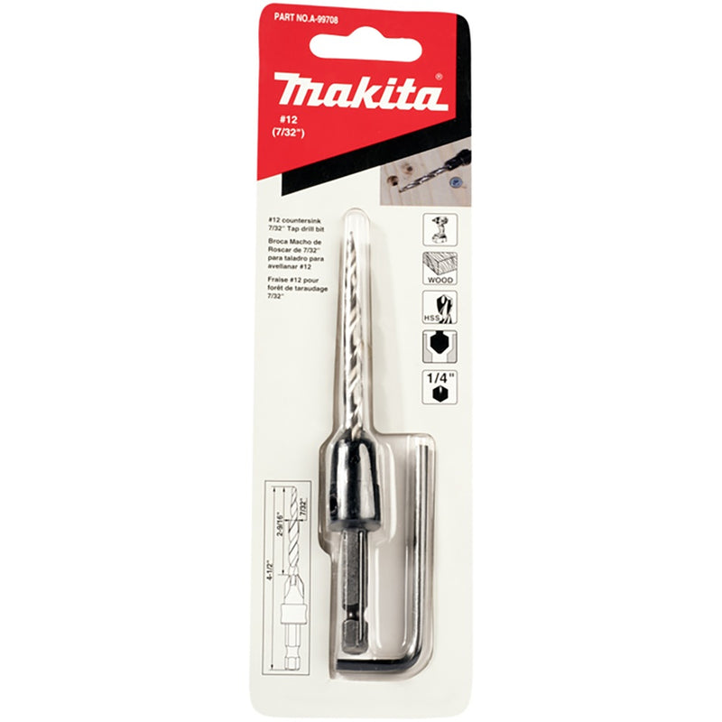 AVELLANADOR PARA MADERA ZANCO HEX 1/4 3/16" #10