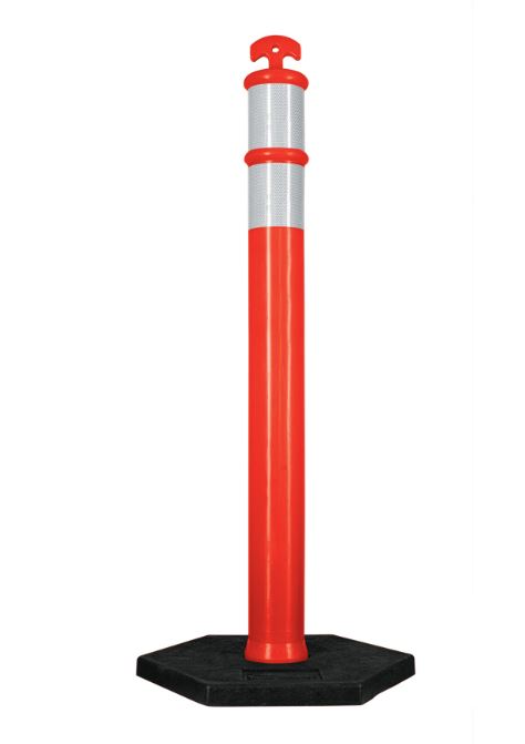 POSTE DELIMITADOR DE 115 CM DE ALTO CON BASE Y REFLEJANTE