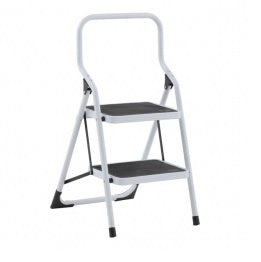 ESCALERITA DE ACERO 2" CON BARANDAL COMERCIAL 90 KG BLANCA