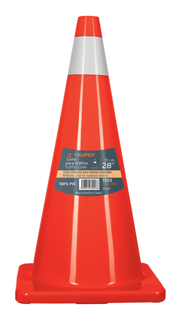 CONO DE TRAFICO CON REFLEJANTE DE 70 CM PVC