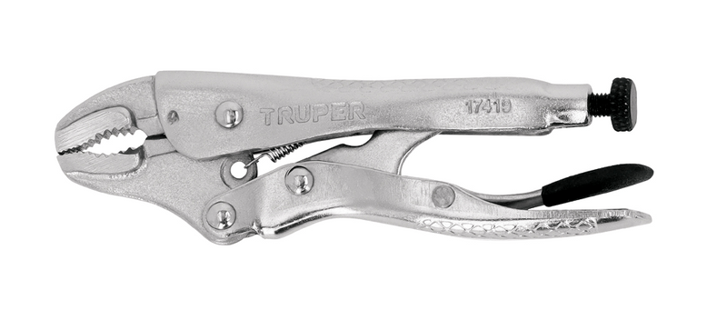 PINZA DE PRESION DE 4", MORDAZA CURVA, TRUPER