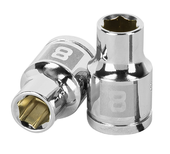 DADO DE 8 mm, CUADRO DE 3/8", 6 PUNTAS, D-3808-HM