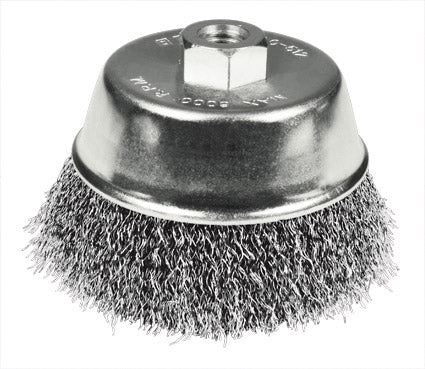 CARDA COPA DE ALAMBRE ONDULADO FINO, 5" PARA ESMERILADORA