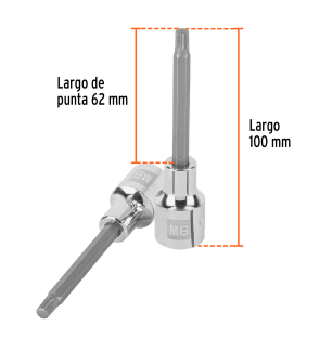 DADO PUNTA LARGA BRISTOL M6 CUADRO DE 1/2" TRUPER