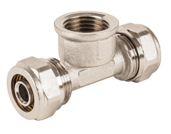 TEE DE 3/8", ROSCA CENTRAL HEMBRA 1/2", PE-AL-PE