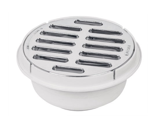 COLADERA DE ABS CON REJILLA CROMADA 5" 1/4 DE VUELTA FOSET