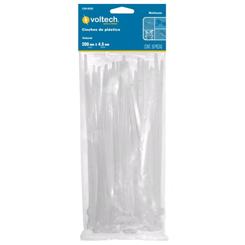CINCHOS DE PLASTICO, 15 CM, 18 LBS, NATURALES, 100 PZAS