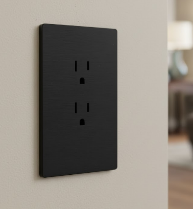 TOMACORRIENTE DOBLE SANTORINI 127 V / 15 A PLASTICO ABS NEGRO