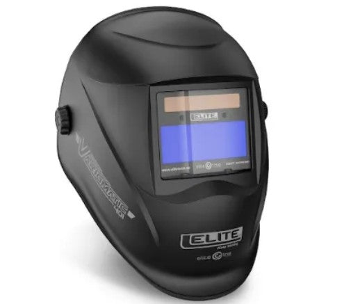 Careta electrónica para soldar negra con pantalla LCD y visor abatible