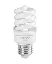 Lámpara LED mini de espiral Volteck, luz blanca y base metálica roscada