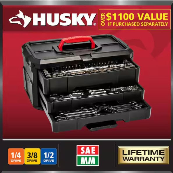 JUEGO DE HERRAMIENTAS HUSKY 300 PIEZAS (1/2,1/4 Y 3/8) SAE, mm