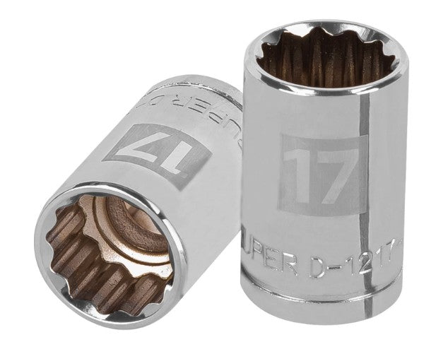 DADO DE 17 mm, CUADRO DE 1/2", 12 PUNTAS, D-1217-EM