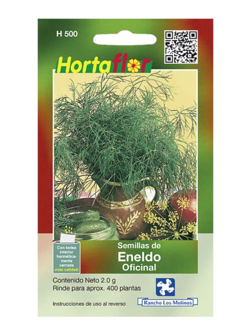 SOBRE DE SEMILLAS DE ENELDO OFICIAL HORTAFLOR, CONTENIDO DE 2G
