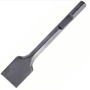 Cincel de pala plana con vástago hexagonal, acero oscuro